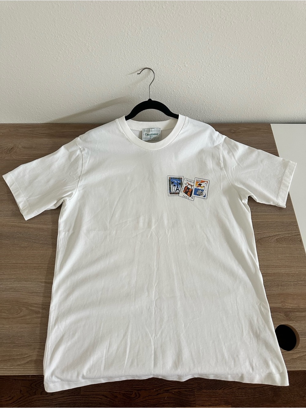 White Cabin Stamps Graphic Crewneck T-Shirt